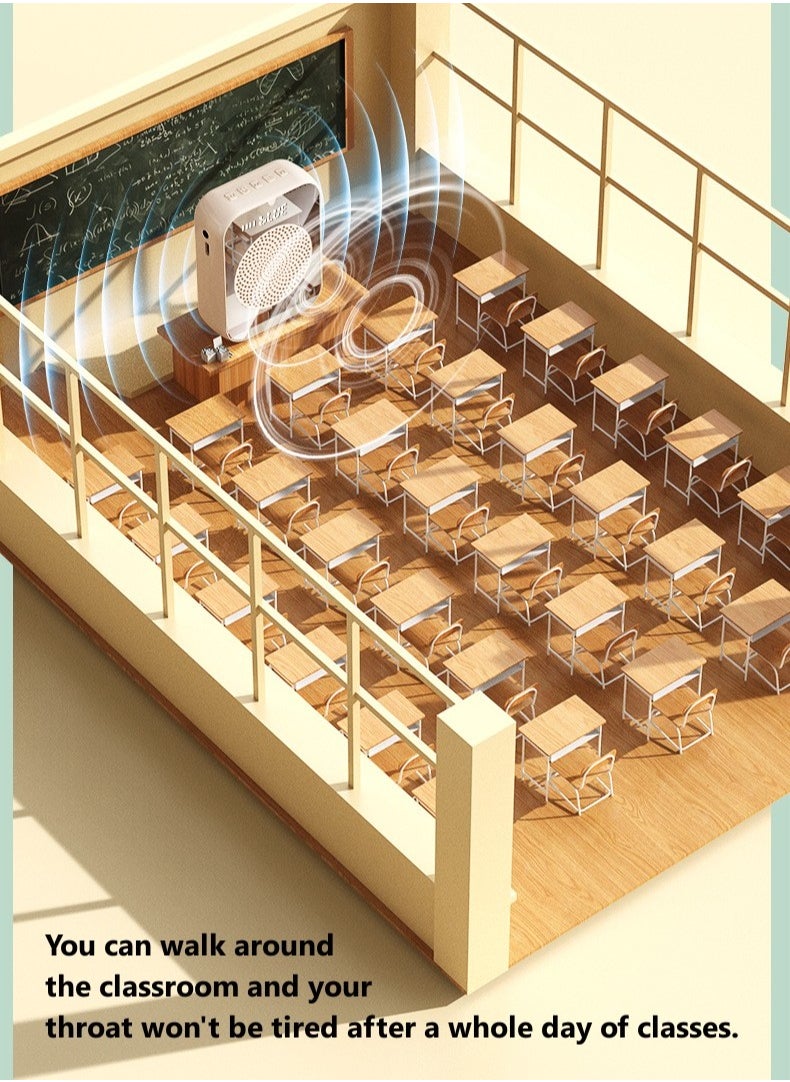 Mirror Amplifier for Wired Microphone Headset, Personal Microphone Voice Amplifier, Speaker for Teachers, Guide/Coaching Conference/Yoga/Fitness（Black）