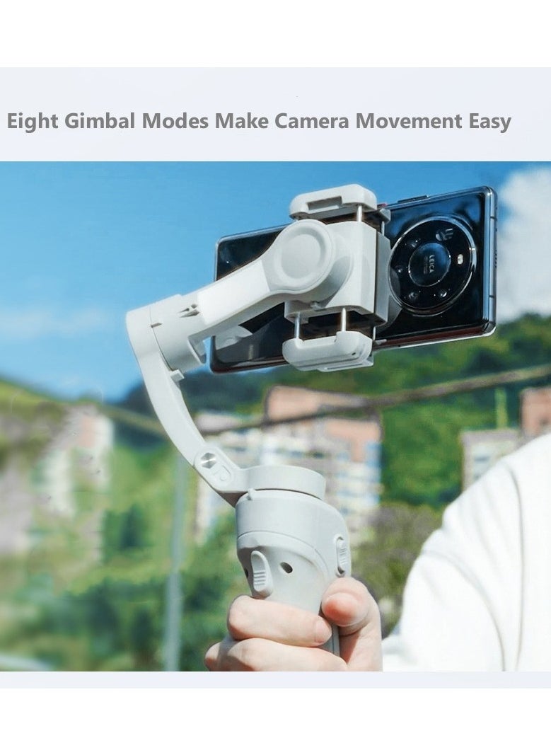 3-Axis Smartphone Stabilizer, AI Smart Tracking, Powerful Motor, 8 Stabilization Modes, Large Capacity Battery, Long Battery Life, Adjustable Fill Light, With Tripod, Video Stabilizer For YouTube and TikTok