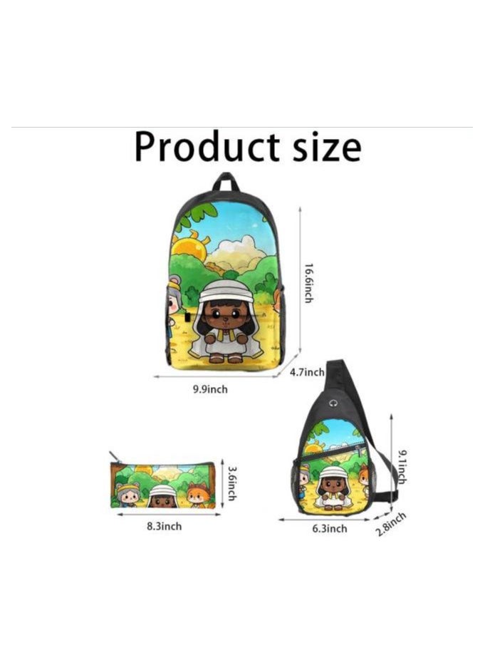 Universal cartoon new three-piece schoolbag - 1076