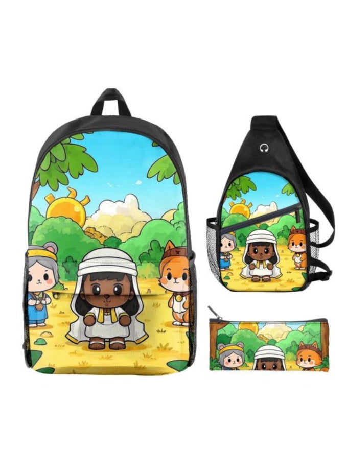 Universal cartoon new three-piece schoolbag - 1076