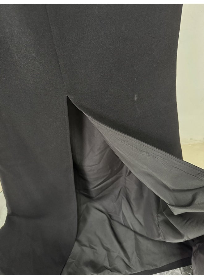 Fashion Heavy-Duty Rhinestone Bow Long Dress - Celebrity Gown