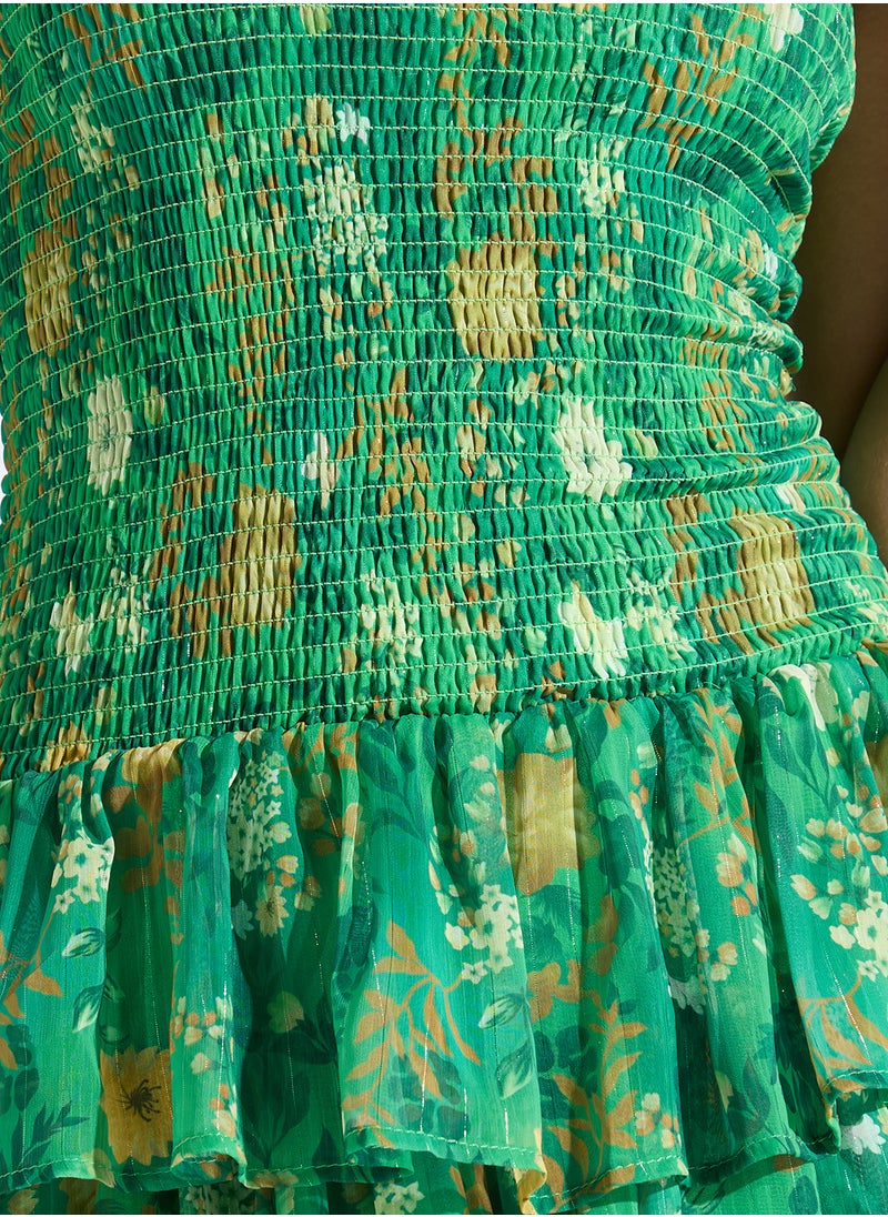 Bardot Floral Tiered A Line Dress