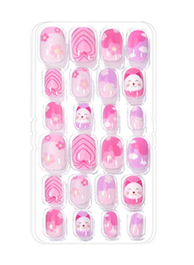 Nail Stickers —False Nails Multicolour,120Pcs 5 Days Cute Design Nail Tips for Children Press On False Nails Set Manicure DIY