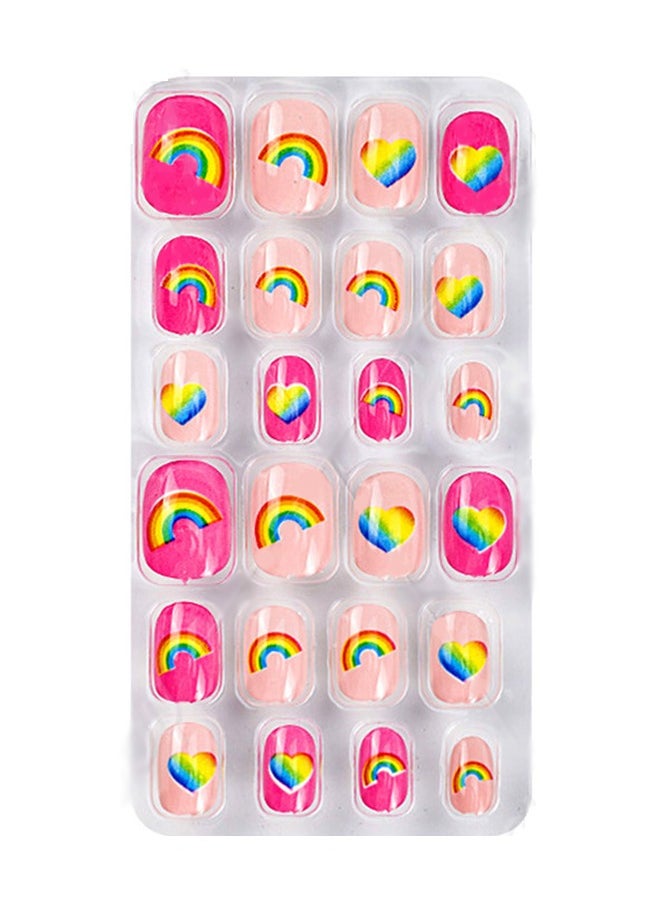 Nail Stickers —False Nails Multicolour,120Pcs 5 Days Cute Design Nail Tips for Children Press On False Nails Set Manicure DIY