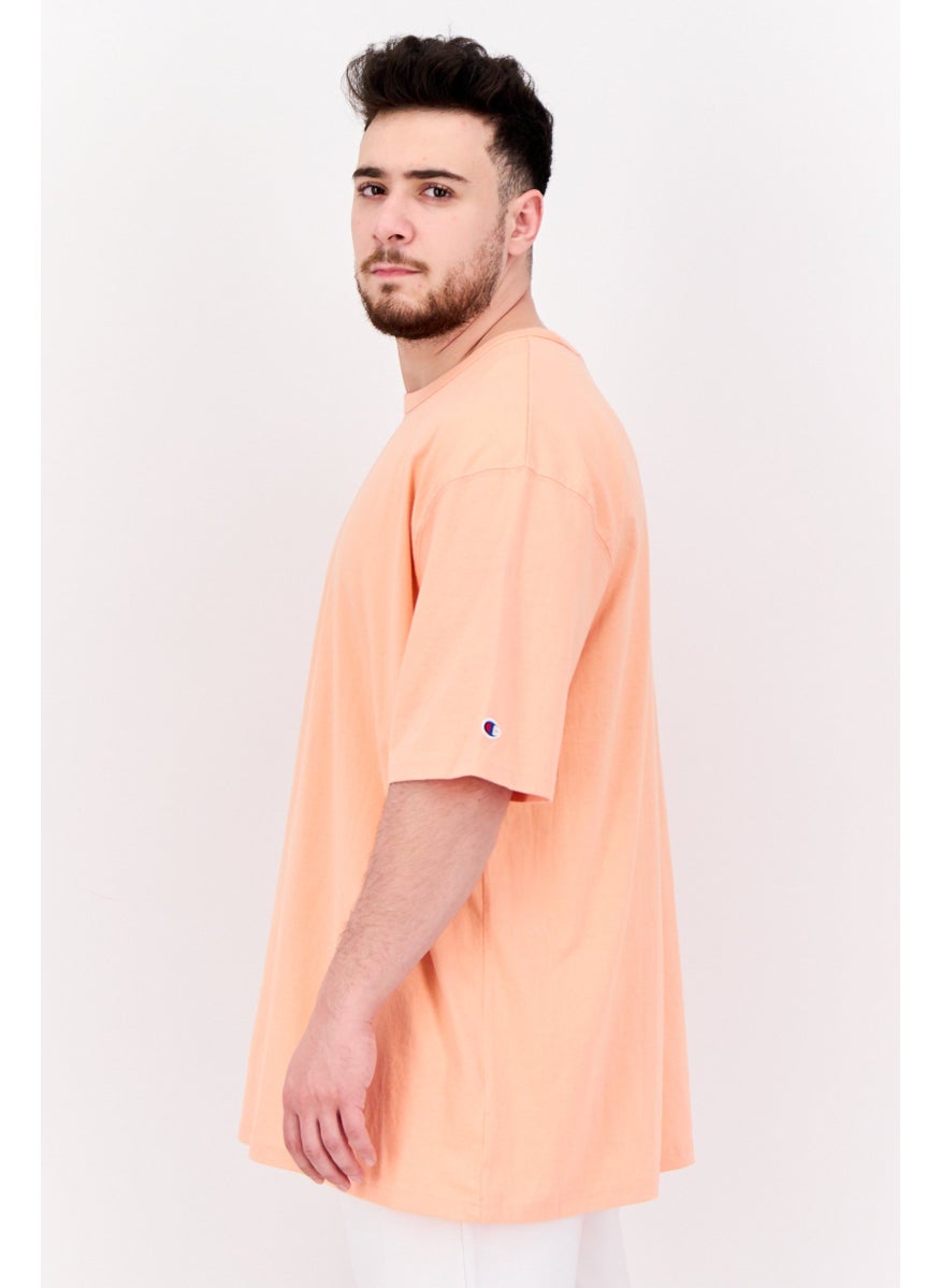 Men Sportswear Fit Short Sleeve Outdoor T-Shirt, Coral