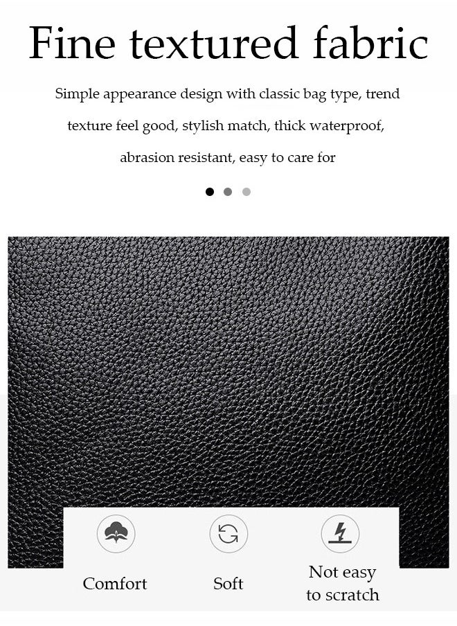 Women's crossbody bag, PU leather bucket shaped handbag, adjustable shoulder strap, with square magnetic buckle, suitable for storing mobile phones, power banks, umbrellas, cosmetics, 21 * 35 * 19cm, black