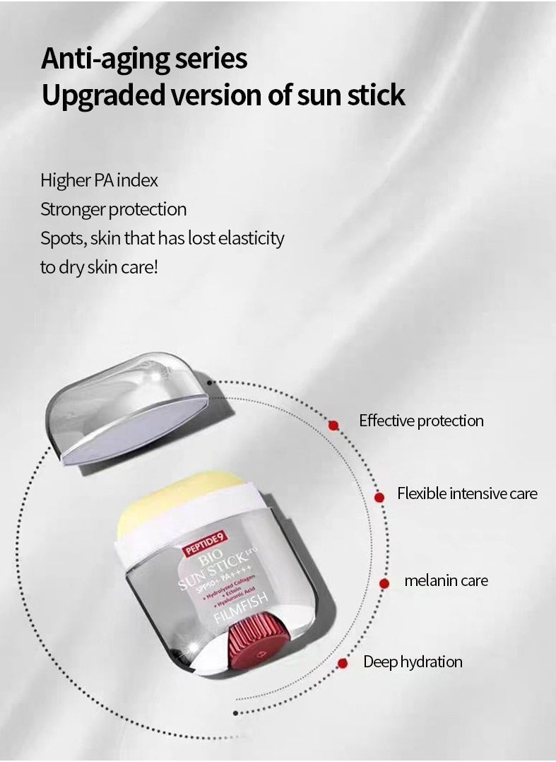 Peptide 9 Bio Sun Stick Pro Sun Screen Anti Wrinkle Unisex Sun Stick,  Portable UV Protection Sunscreen Stick SPF50+