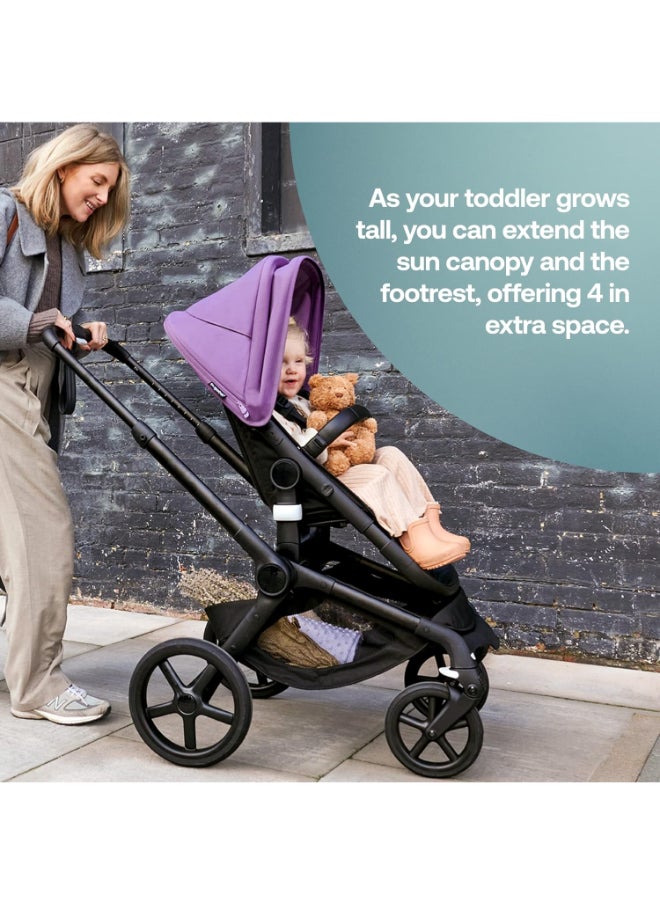 Fox 5 All - Terrain Stroller, 2 - In - 1 Baby Stroller With Full Suspension, Easy Fold, Spacious Bassinet, Extendable Toddler Seat, One - Handed Maneuver Ability (Midnight Black)