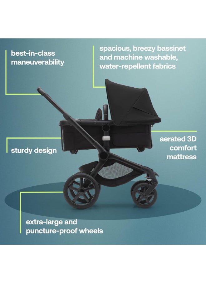 Fox 5 All - Terrain Stroller, 2 - In - 1 Baby Stroller With Full Suspension, Easy Fold, Spacious Bassinet, Extendable Toddler Seat, One - Handed Maneuver Ability (Midnight Black)