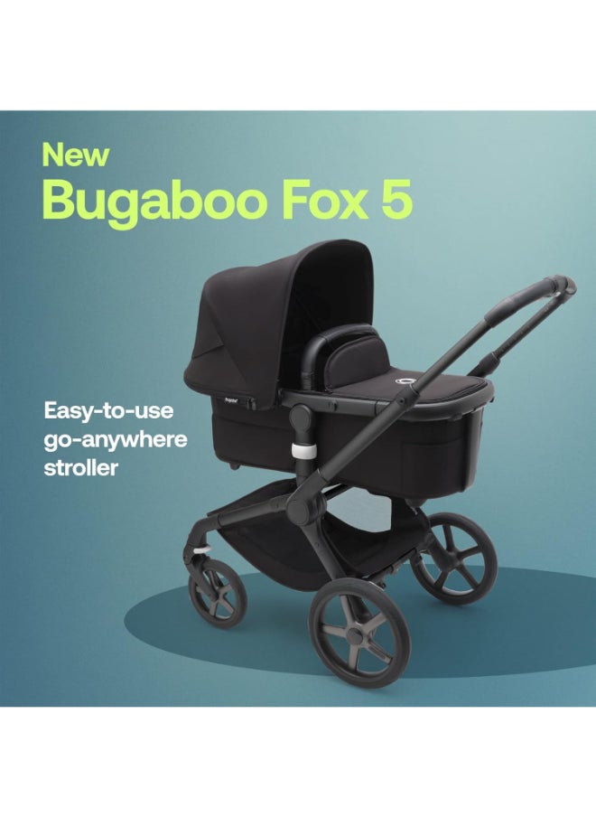 Fox 5 All - Terrain Stroller, 2 - In - 1 Baby Stroller With Full Suspension, Easy Fold, Spacious Bassinet, Extendable Toddler Seat, One - Handed Maneuver Ability (Midnight Black)