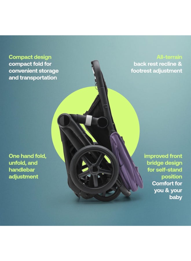 Fox 5 All - Terrain Stroller, 2 - In - 1 Baby Stroller With Full Suspension, Easy Fold, Spacious Bassinet, Extendable Toddler Seat, One - Handed Maneuver Ability (Midnight Black)