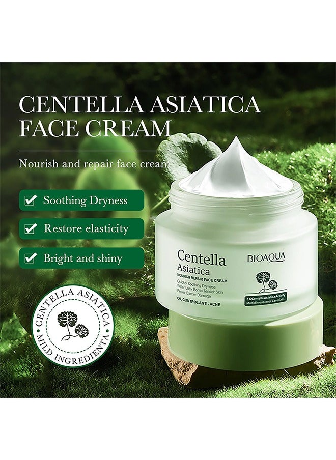 Centella Asiatica Nourish Repair Face Cream, Centella and Ceramide Complex, for Soothing Dryness Moisturizing Face Skin Care