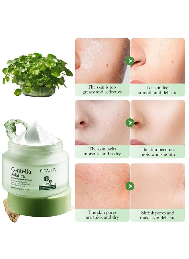 Centella Asiatica Nourish Repair Face Cream, Centella and Ceramide Complex, for Soothing Dryness Moisturizing Face Skin Care