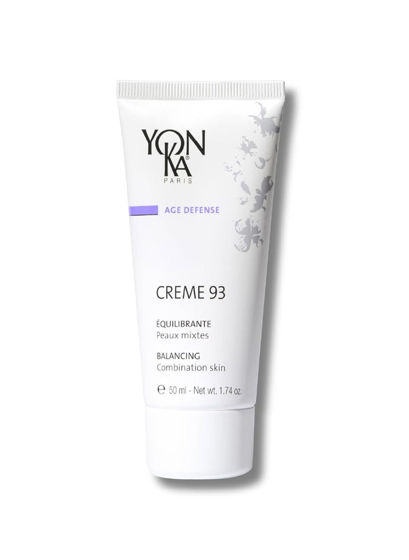 Yon-Ka Creme 93 Mattifying Moisturizer (50ml) Balancing Facial Cream for Combination Skin, Balance Oily Complexion with Vitamins A,C and E, Paraben-Free