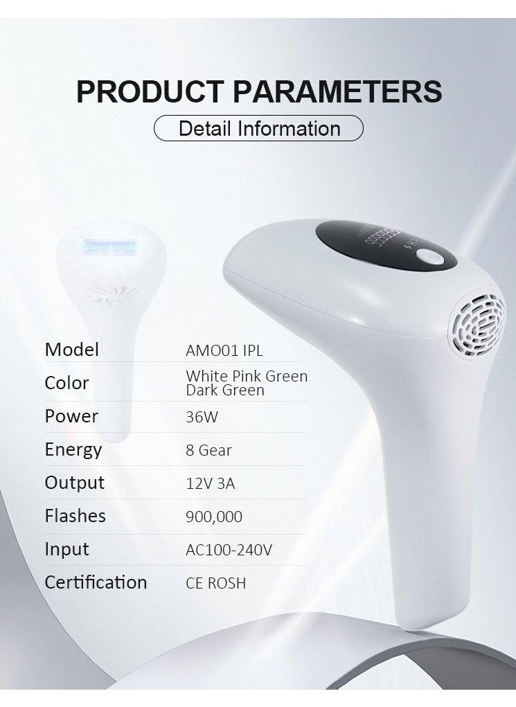 Portable Laser Hair Removal Device, Painless Full Body Hair Removal Device for Home Use