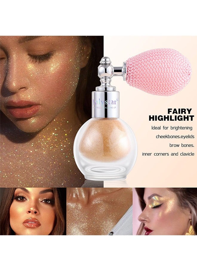 Fairy Highlight- Body Spray, Facial Contouring Fine Shimmering Liquid Highlighter, Long-Lasting Sweatproof Stage Makeup Glitter Highlighter Powder Body Spray #02