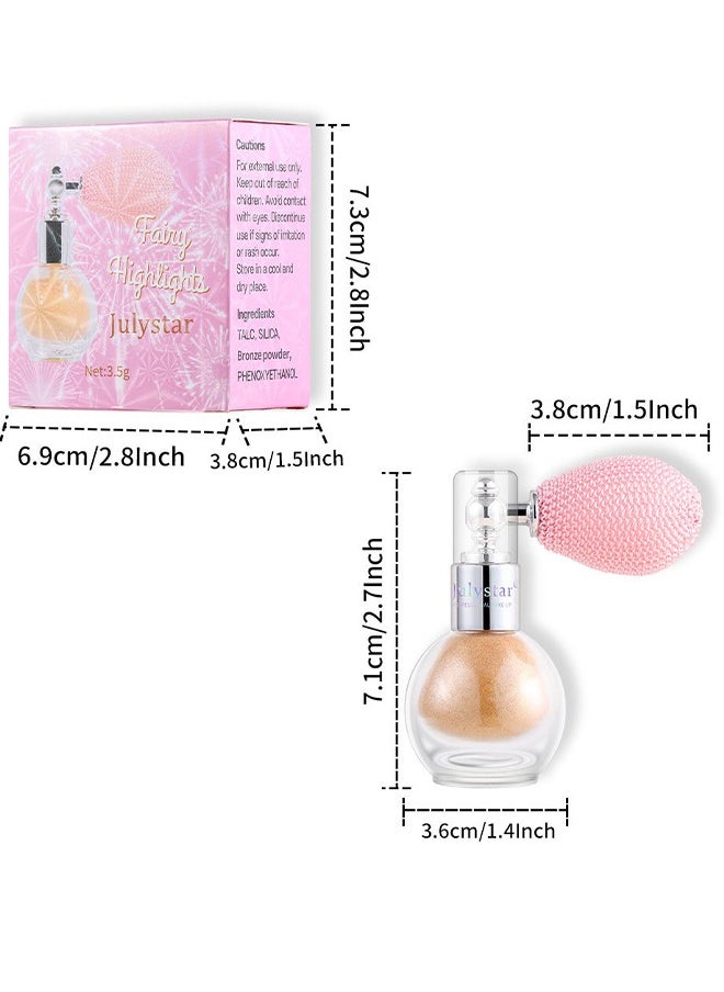 Fairy Highlight- Body Spray, Facial Contouring Fine Shimmering Liquid Highlighter, Long-Lasting Sweatproof Stage Makeup Glitter Highlighter Powder Body Spray #02