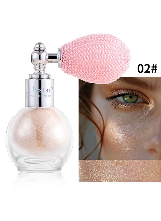 Fairy Highlight- Body Spray, Facial Contouring Fine Shimmering Liquid Highlighter, Long-Lasting Sweatproof Stage Makeup Glitter Highlighter Powder Body Spray #02