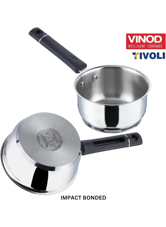 Tivoli Heavy Gauge Stainless Steel Saucepan/Milk Pot/Tea Pan/Multipurpose Pan with Sandwich Bottom - 3 Litre (20 cm)|Sturdy Handle,Induction and Gas Stove Friendly