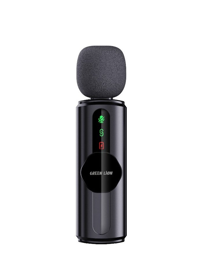 GM-76X Dual Microphones with 3-Level Noise Cancelation / LED Display / Real Time Monitoring/ Ultra Low Delay / 360 degree Omnidirectional / Type-C / USB-A / Lightning - Black