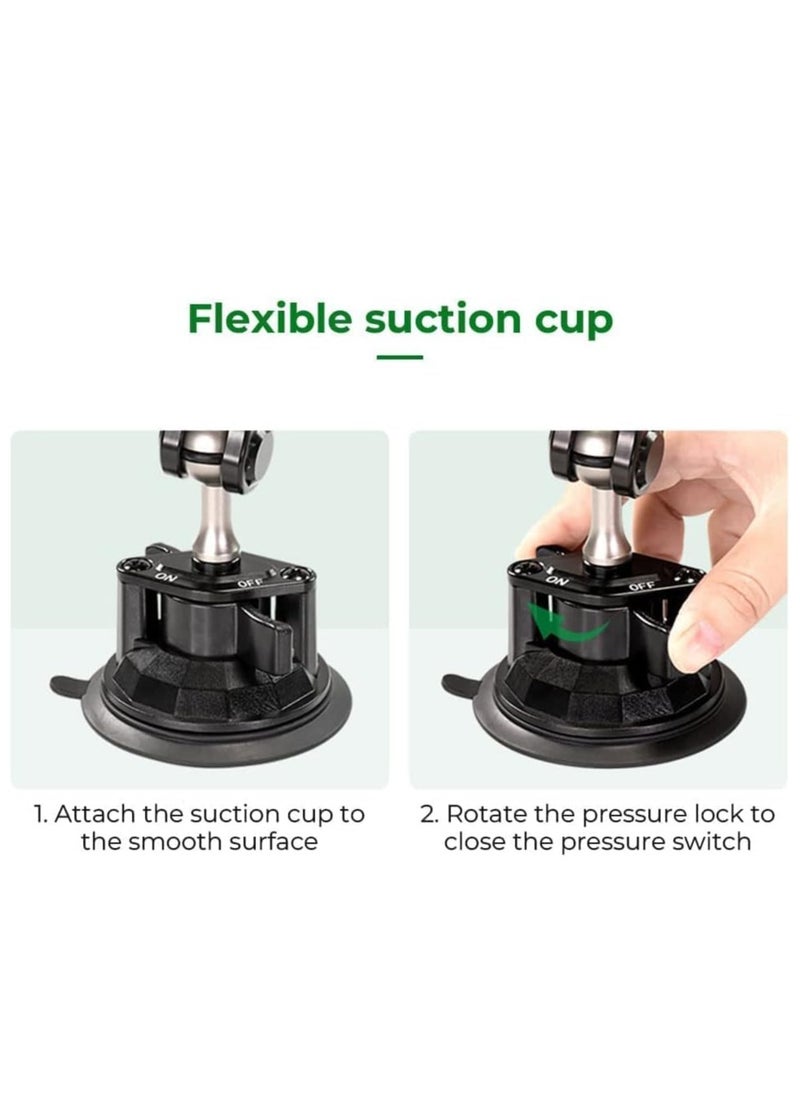 Car Phone Holder Mount with Strong Suction Cup – Extended Arm Design for Dashboard & Windshield Use – 360° Rotating Ball Joint for Universal Viewing – Compatible with iPhone, Samsung, Huawei, and All Smartphones – Stable, One-Hand Operation