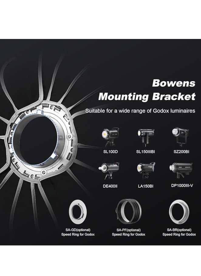 Godox QR-P120T Quick Release Parabolic Softbox with Bowens Mount – 120cm