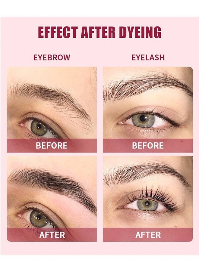 Eyelash Eyebrow Tint —Dye Kit, 2-In-1 Eyelash and Eyebrow, Semi Permanent Eyebrow Dye Cream 7ML - Brown