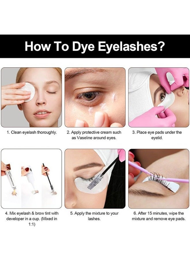 Eyelash Eyebrow Tint —Dye Kit, 2-In-1 Eyelash and Eyebrow, Semi Permanent Eyebrow Dye Cream 7ML - Brown