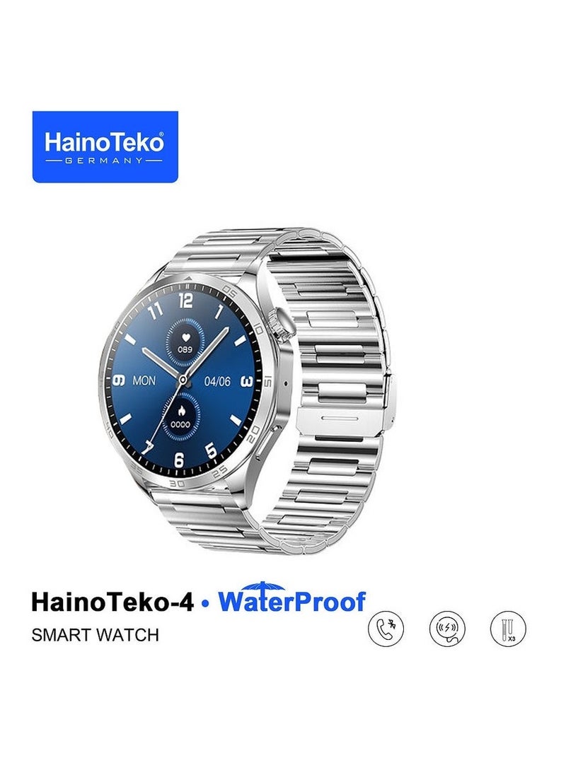 HainoTeko-4 GT4 Waterproof Smartwatch with Large Screen Round Shape AMOLED Display AI Voice Assistance