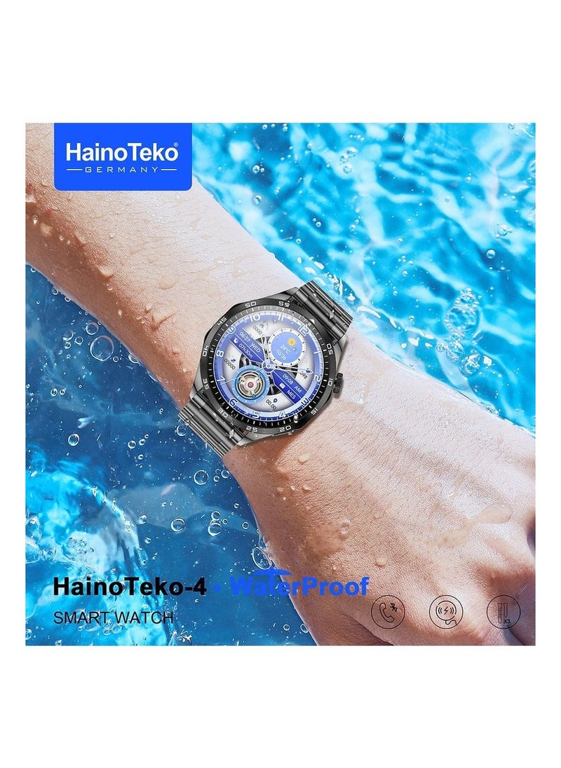HainoTeko-4 GT4 Waterproof Smartwatch with Large Screen Round Shape AMOLED Display AI Voice Assistance