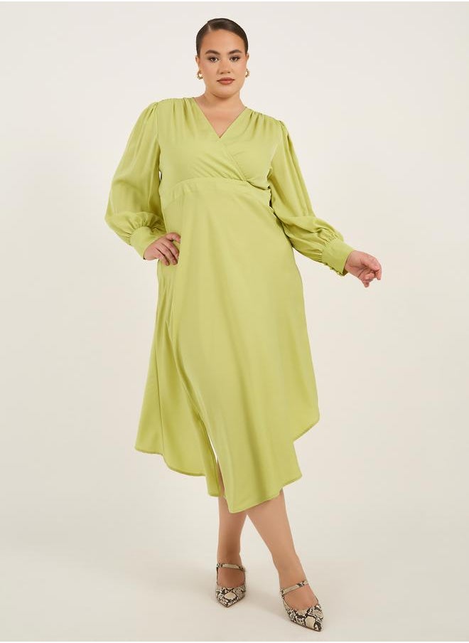 Green Empire Midi Dress