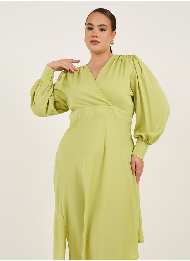 Green Empire Midi Dress