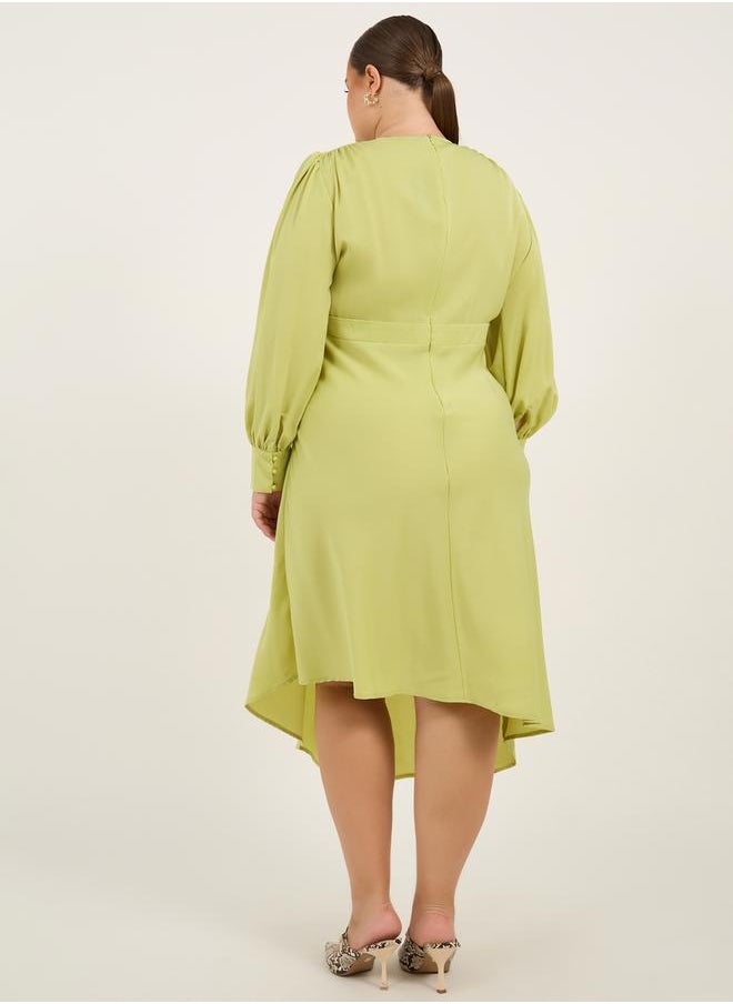 Green Empire Midi Dress