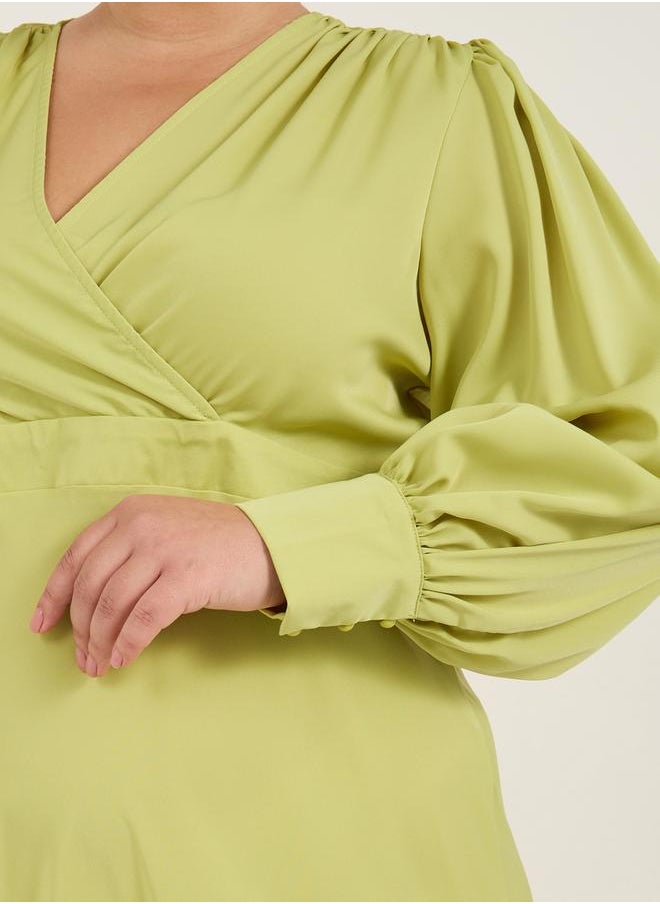 Green Empire Midi Dress