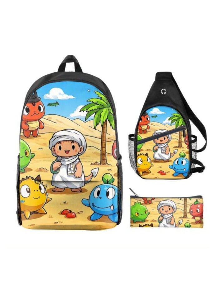 Universal cartoon new three-piece schoolbag - 1049