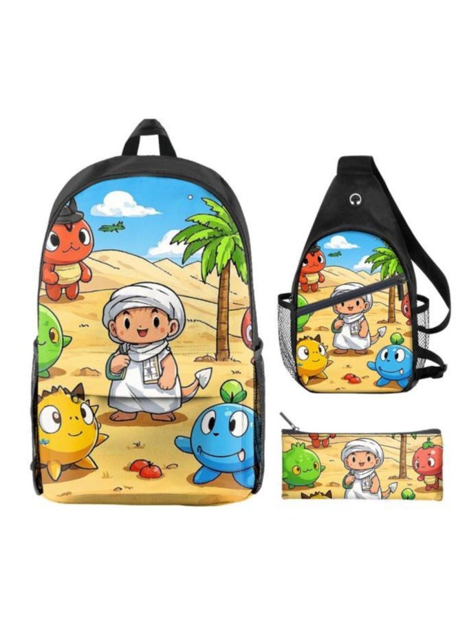 Universal cartoon new three-piece schoolbag - 1049