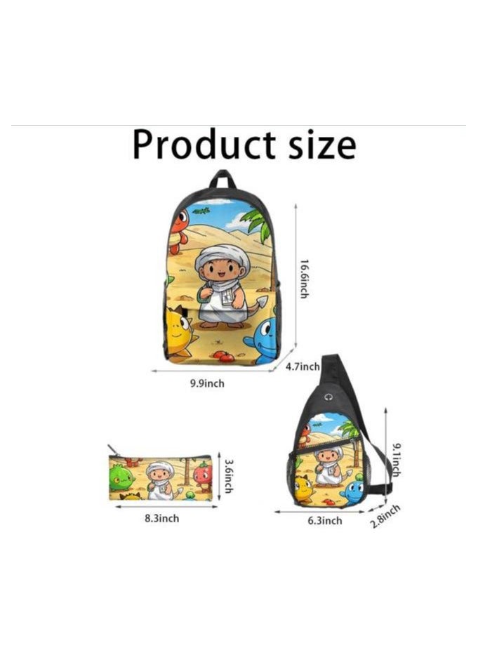 Universal cartoon new three-piece schoolbag - 1049