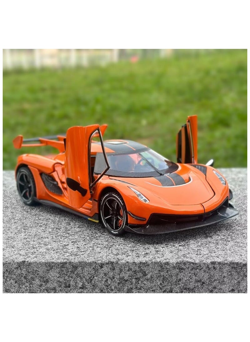1:24 Koenigsegg Jesko Car Model, Diecast Collectible Pull Back Model Car with Sound and Light, Toy Gift Vehicles for Adults Kids Boys Girls