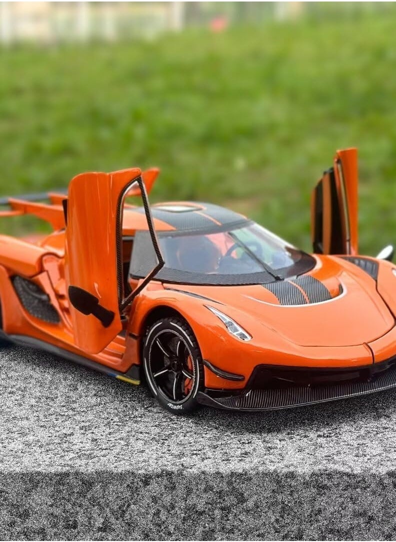 1:24 Koenigsegg Jesko Car Model, Diecast Collectible Pull Back Model Car with Sound and Light, Toy Gift Vehicles for Adults Kids Boys Girls