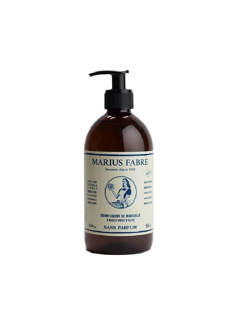Marius Fabre Marseille Olive Oil Liquid Soap  500 ml 1690 floz  with Dispenser Bottle  FragranceFree