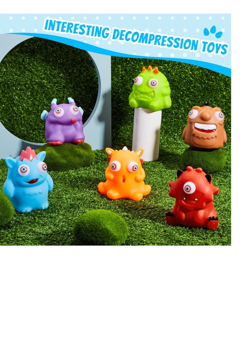 6 Pcs Stress Relief Toys, Squeeze Toys with Pop Out Eyes, Fun Squeeze Stress Relief Toys for Kids, Birthday Party Favors for Boys Girls
