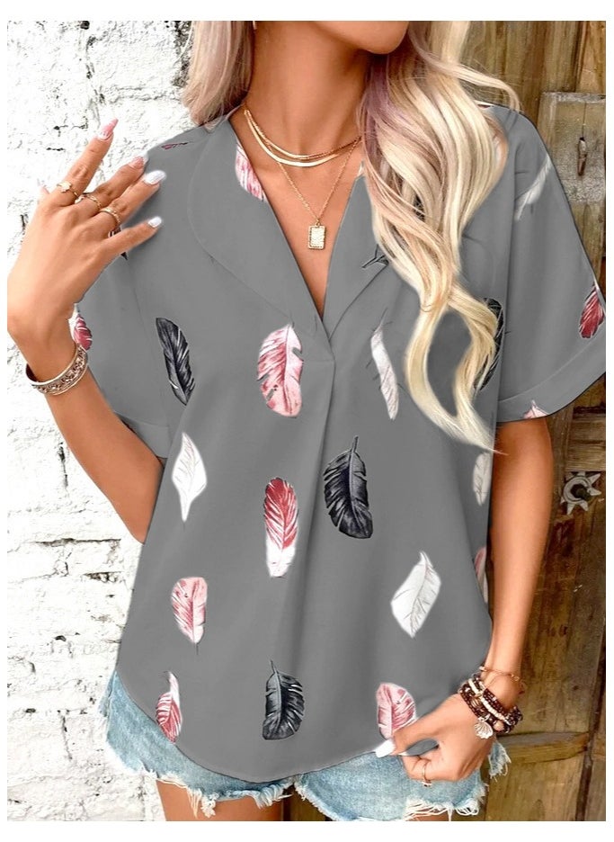 New Feather Printed Shirt