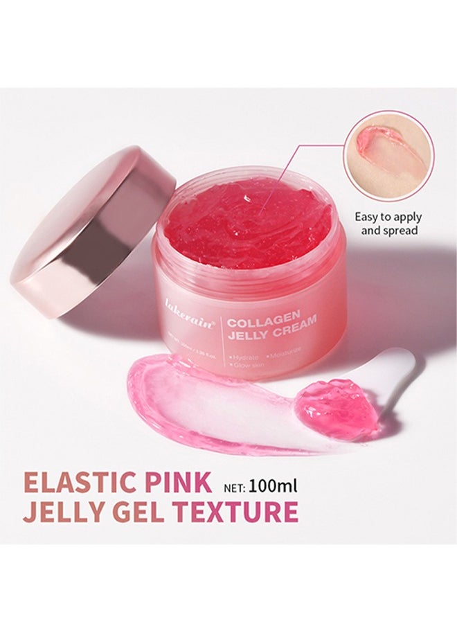 Collagen Jelly Cream—Niacinamide and Freeze,Dried Hydrolyzed Collagen,Boosts Skin's Barrier Hydration and Gives 24h Glow and Lifted Look,Korean Skincare