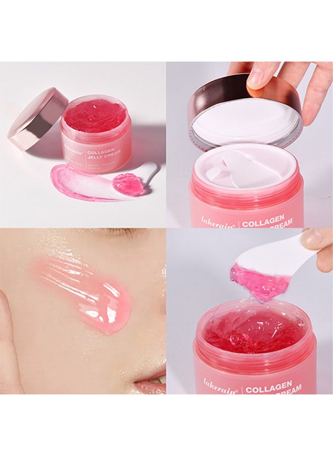 Collagen Jelly Cream—Niacinamide and Freeze,Dried Hydrolyzed Collagen,Boosts Skin's Barrier Hydration and Gives 24h Glow and Lifted Look,Korean Skincare