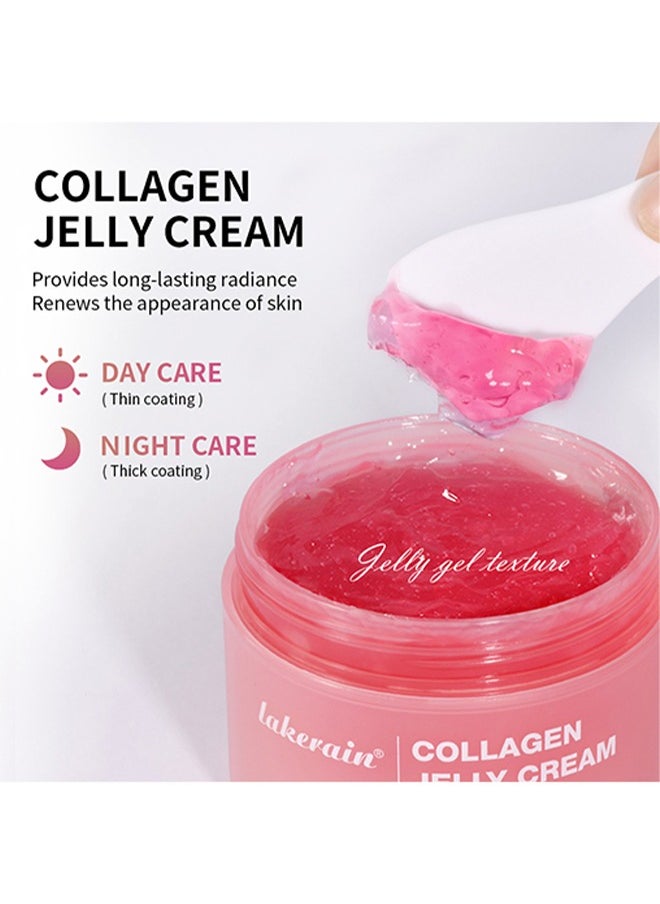 Collagen Jelly Cream—Niacinamide and Freeze,Dried Hydrolyzed Collagen,Boosts Skin's Barrier Hydration and Gives 24h Glow and Lifted Look,Korean Skincare