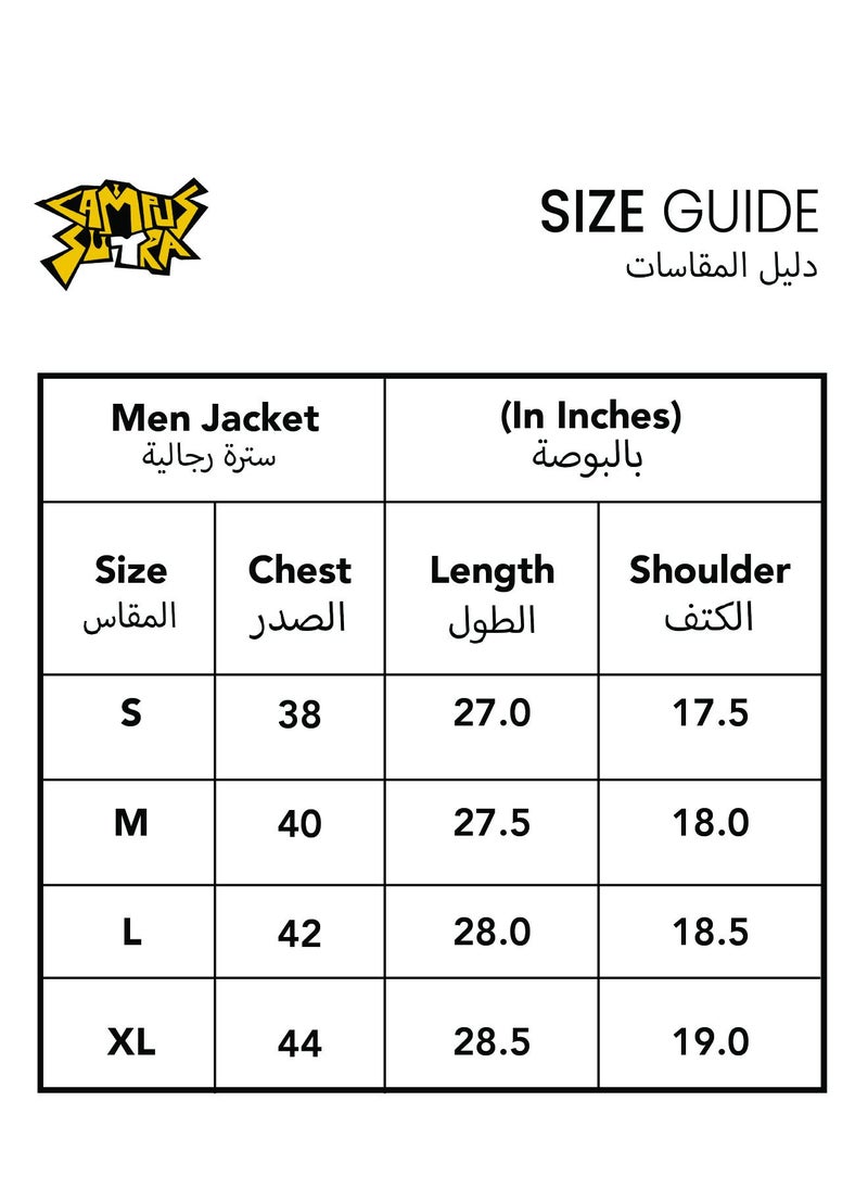 Men's Grey Zip-Front Jacket With Fleece Detail