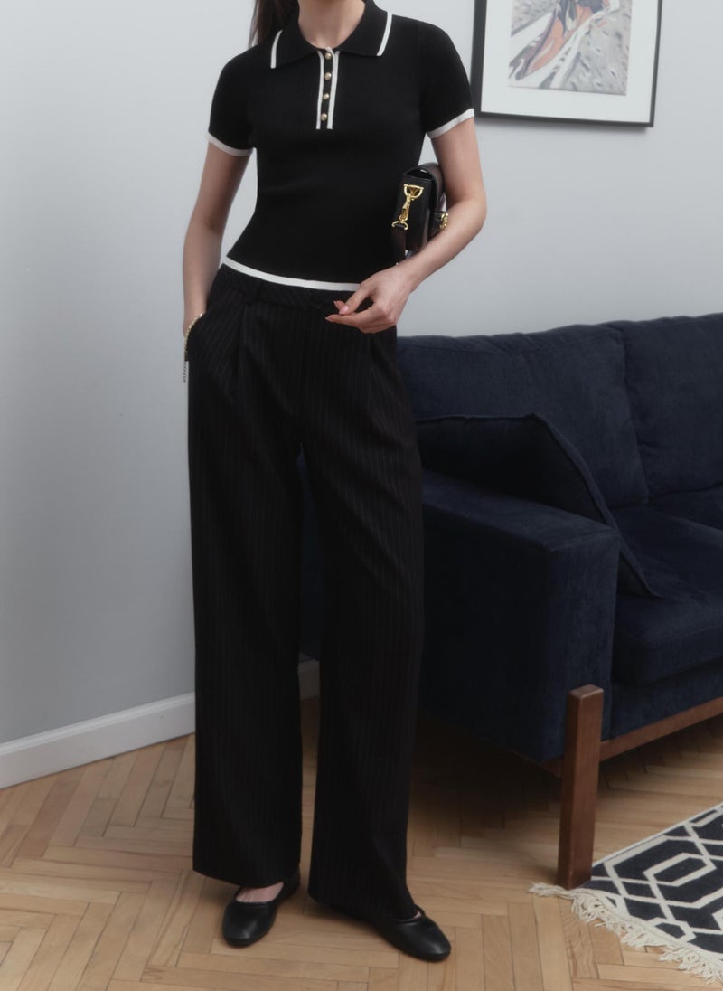 Cropped polo shirt