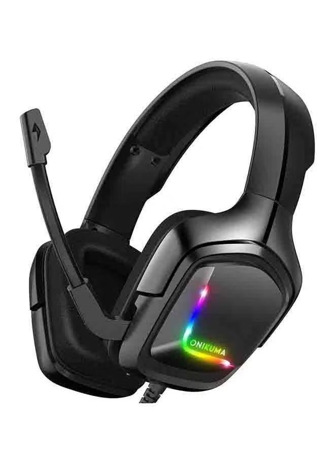 Over-Year LED Wired K20 Gaming Headphones with Mic – Pro Noise-Canceling, Surround Sound Gaming Headset for PS4/PS5/Xbox One/X Series/Switch/PC, Comfortable, Adjustable, RGB LED Lights