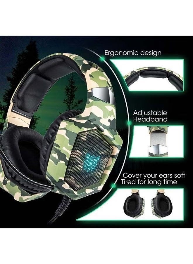 K8 Stereo Over-Ear Gaming Headphones with Mic – Wired Gaming Headset for PS4/PS5/Xbox One/X Series/Switch/PC, Pro Sound Quality, Noise-Canceling Mic, Comfortable & Adjustable Fit