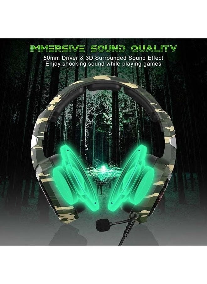 K8 Stereo Over-Ear Gaming Headphones with Mic – Wired Gaming Headset for PS4/PS5/Xbox One/X Series/Switch/PC, Pro Sound Quality, Noise-Canceling Mic, Comfortable & Adjustable Fit